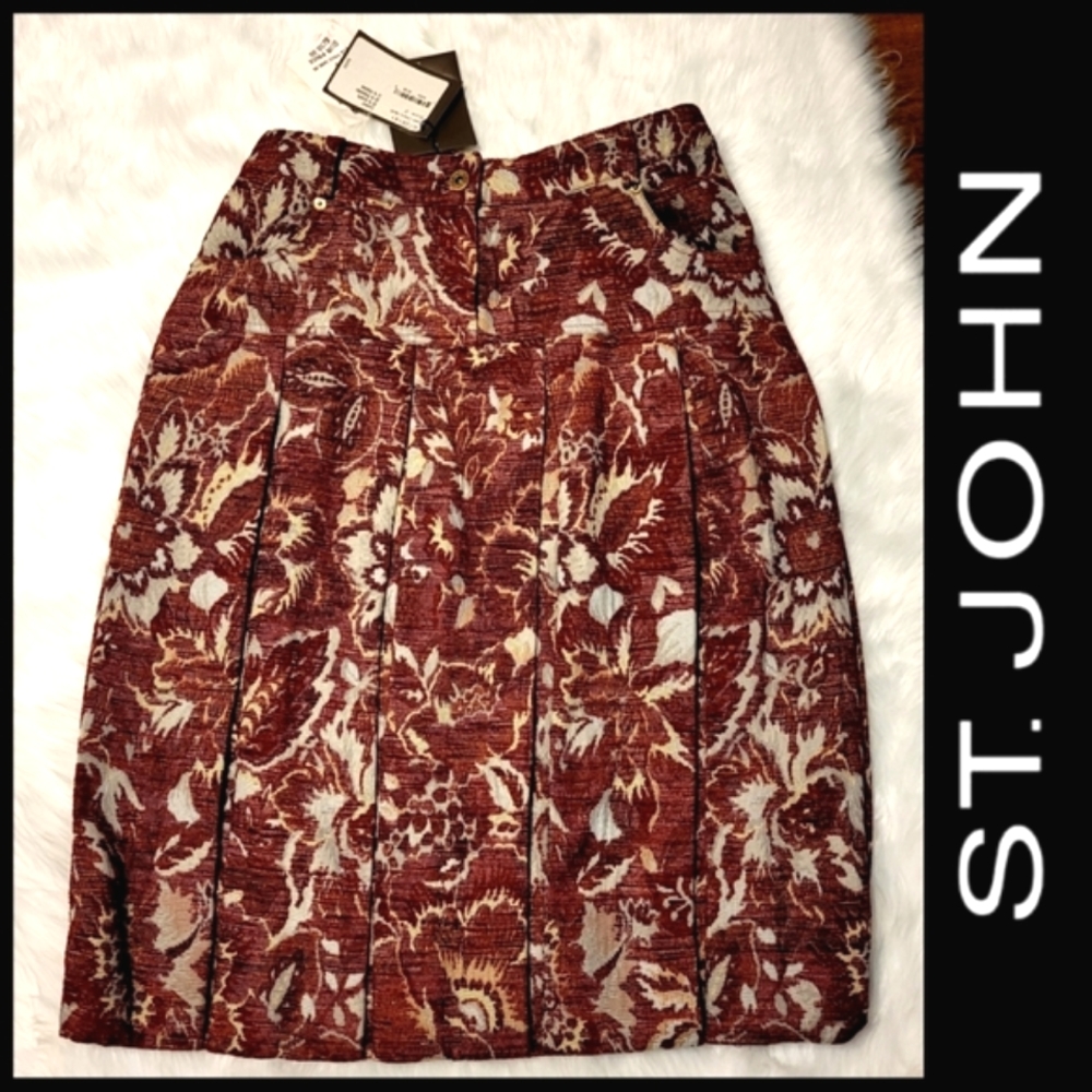 Vintage St. John Sport Pleated Skirt-Dark Cherry